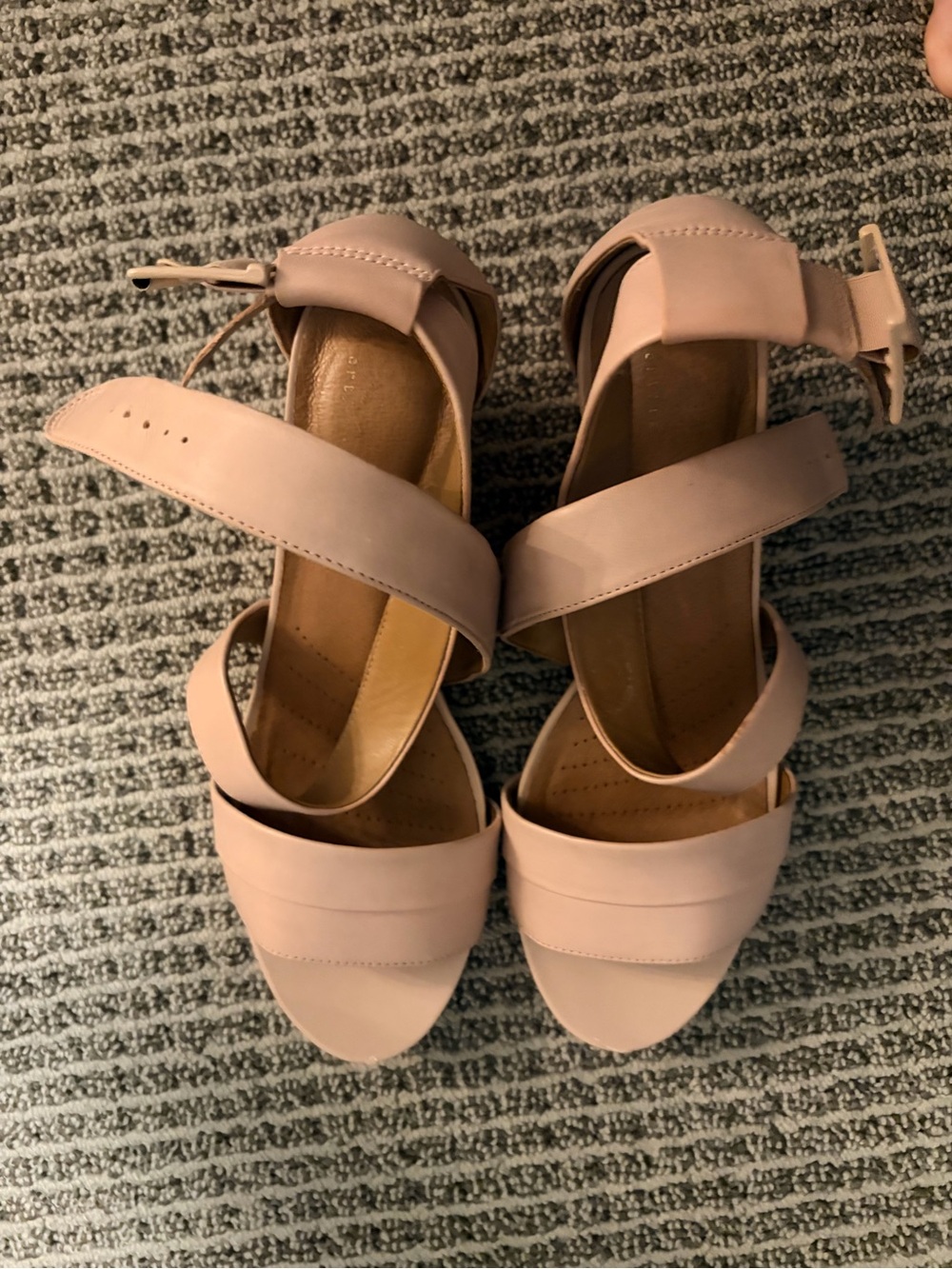 Clarks Blush Pink Strappy Wedge Sandals